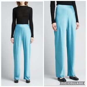 Vince Sating Bias Wide Leg Pull On Pants Maximalist Deep Cerulean Size XXL 2X